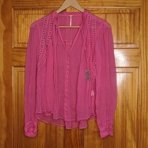 Free People Blouse Pink NWT